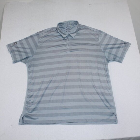 Adidas Men Gray Polo Shirt Striped Golf Casual Size 2XL - Picture 1 of 7